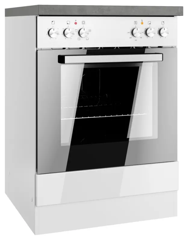 Herdumbauschrank Monza ca. 60x86 cm Wei&szlig;/Grau