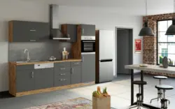 K&uuml;chenblock Sorrento mit Ger&auml;ten ca. 270 cm Anthrazit