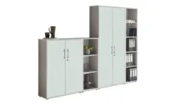 Aktenschrank Office Edition Sw Set 4 Grau/Wei&szlig;