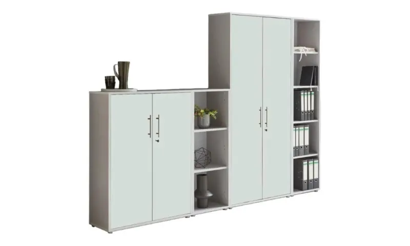 Aktenschrank Office Edition Sw Set 4 Grau/Wei&szlig;
