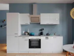 K&uuml;chenblock Malia mit Ger&auml;ten ca. 280 cm Wei&szlig;