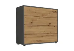 Kommode Mailand Typ 3 Anthrazit/Eichefarben