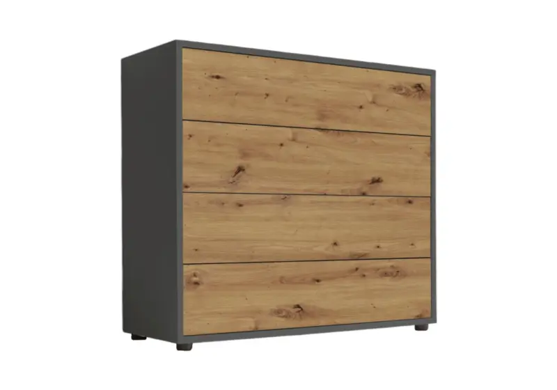 Kommode Mailand Typ 3 Anthrazit/Eichefarben