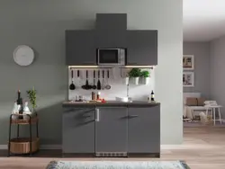 Minik&uuml;che Oliver mit Ger&auml;ten ca. 150 cm Grau
