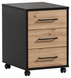 Rollcontainer Aino Schwarz/Eiche Artisan