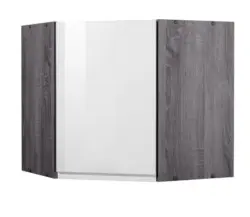 Eckoberschrank in Weiss/Eiche 'Cardiff'