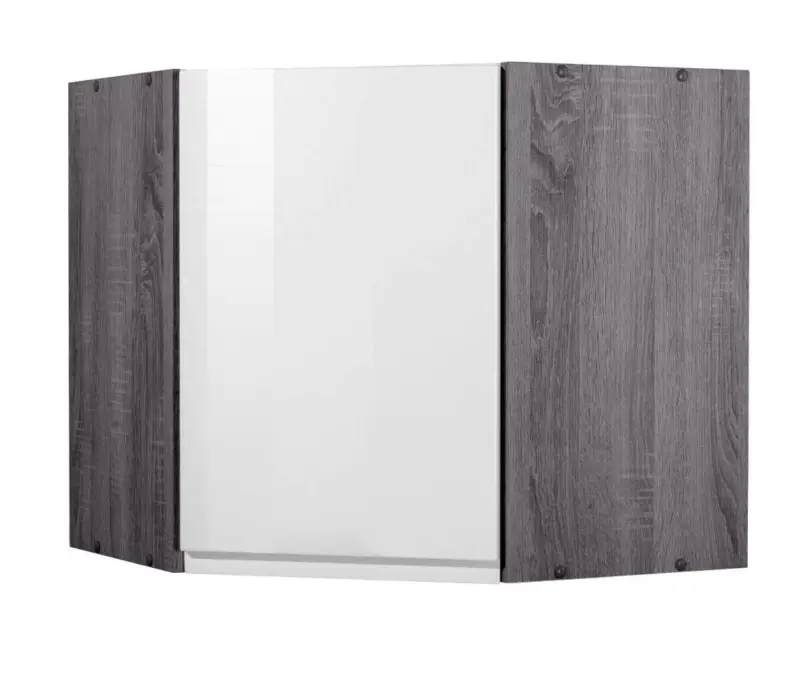 Eckoberschrank in Weiss/Eiche 'Cardiff'