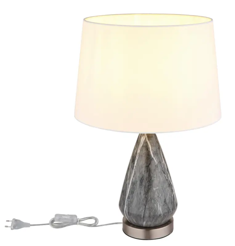 Tischleuchte Kisa Wei&szlig;/Nickel max. 40 Watt