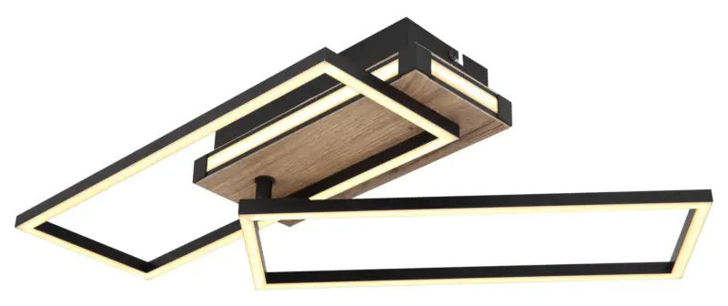 LED-Deckenleuchte Colli Opal/Schwarz/Braun max. 34Watt Deckenlampe