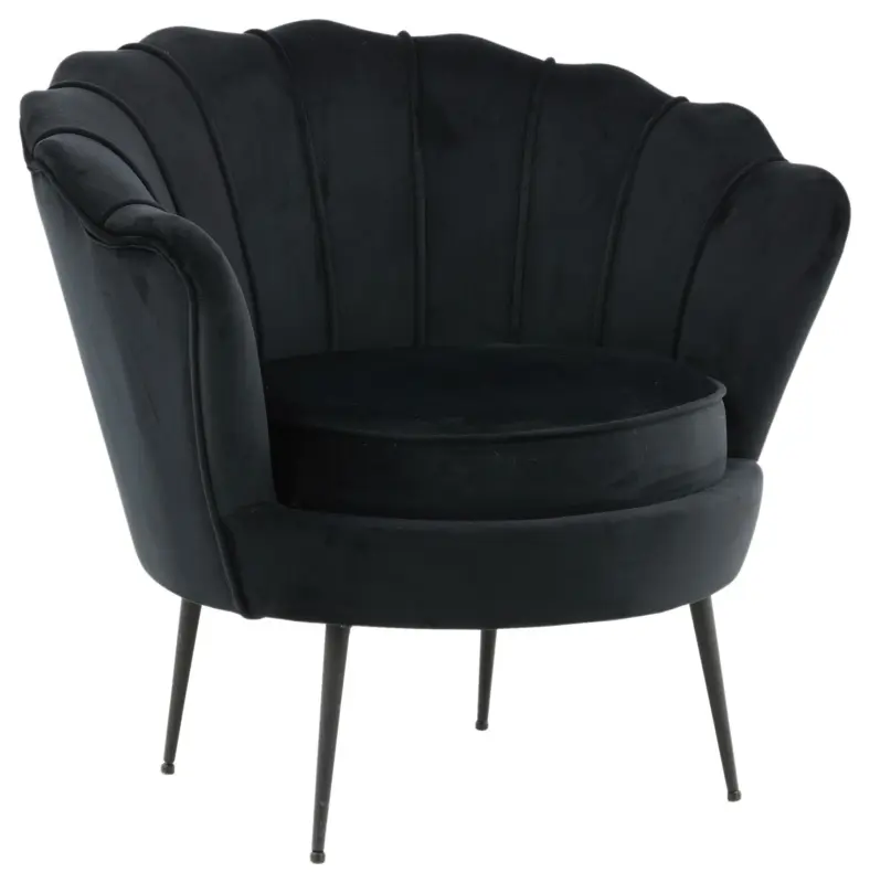 Sessel Calais ca. 83x76 cm Schwarz Samt