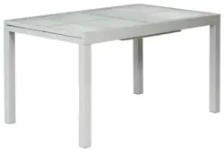 Gartentisch ausziehbar ca. 180x90 cm Alu Silber/Glas