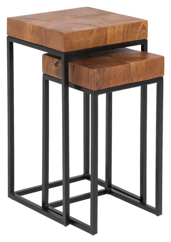 Satztisch " WL5.660" , 2 - er Set , aus Sheesham