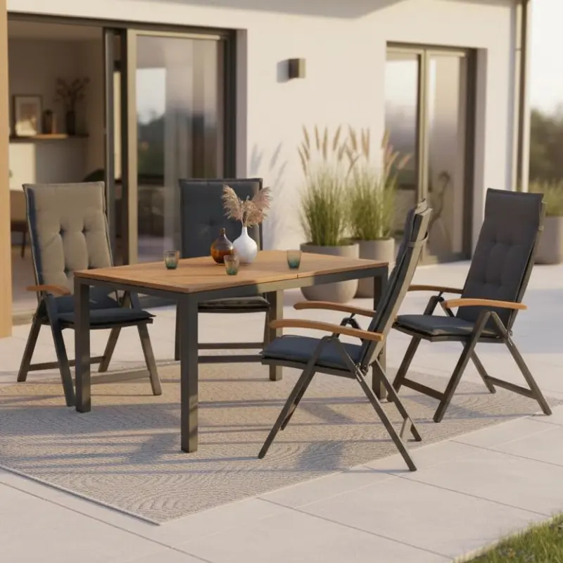 Gartenm&ouml;bel Set 9-tlg. Tilos aus Echtholz