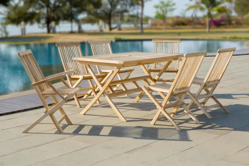 Gartentisch Naturfarben Takholz ca. 135x85 cm