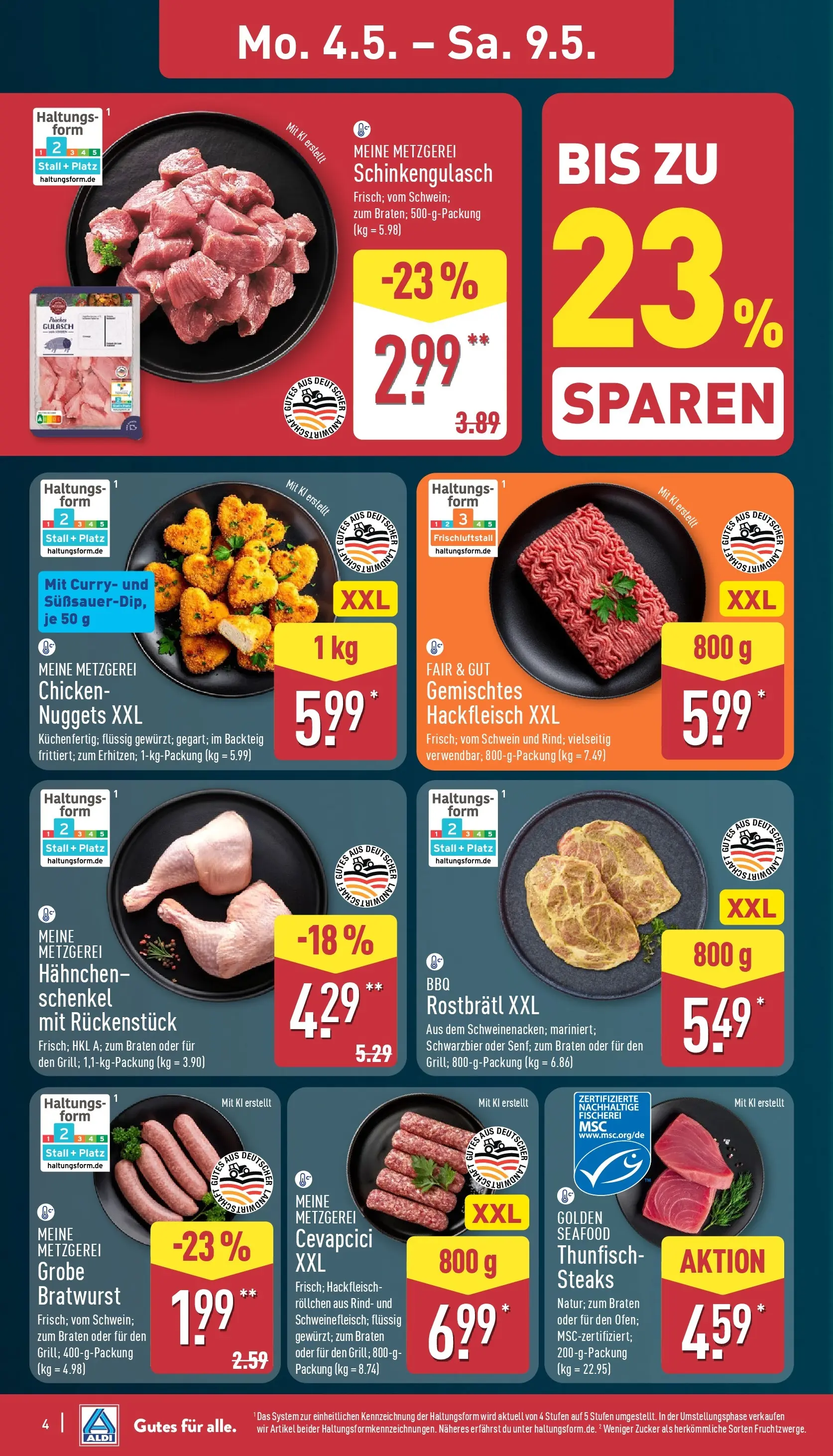 Aldi Wochenangebote (ab 04.05.2026) » Angebote Online | Seite: 5 | Produkte: Hahnchen, Cevapcici, Gulasch, Zucker