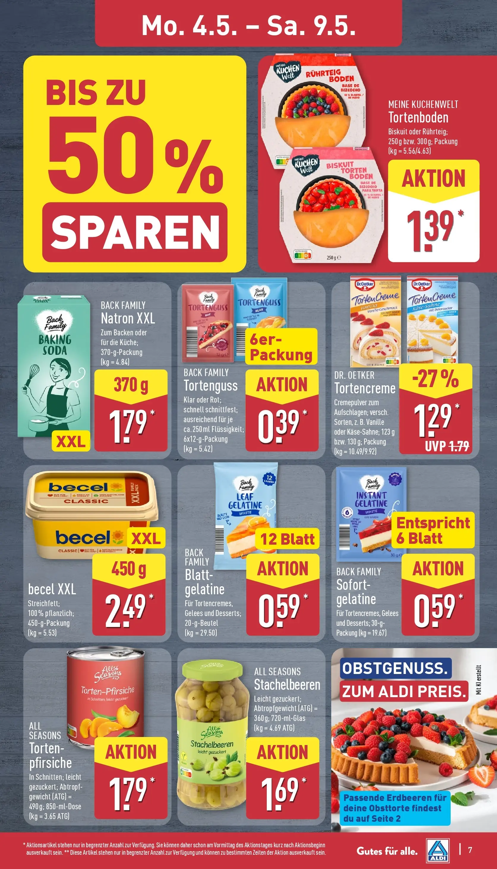 Aldi Wochenangebote (ab 04.05.2026) » Angebote Online | Seite: 8 | Produkte: Gewicht, Becel, Creme, Kuchen