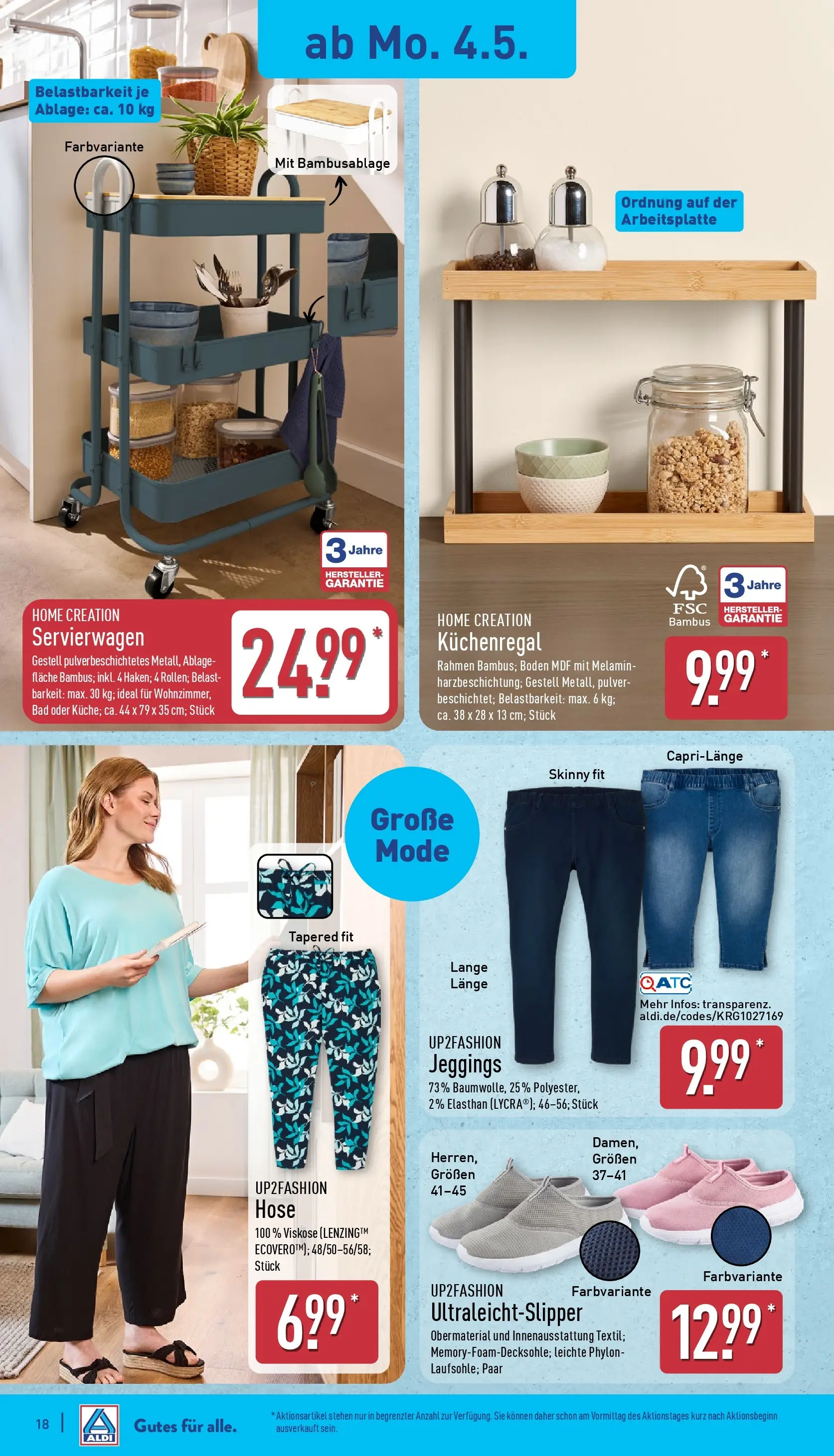 Aldi Wochenangebote (ab 04.05.2026) » Angebote Online | Seite: 19 | Produkte: Up2fashion, Bad, Hose, Home creation