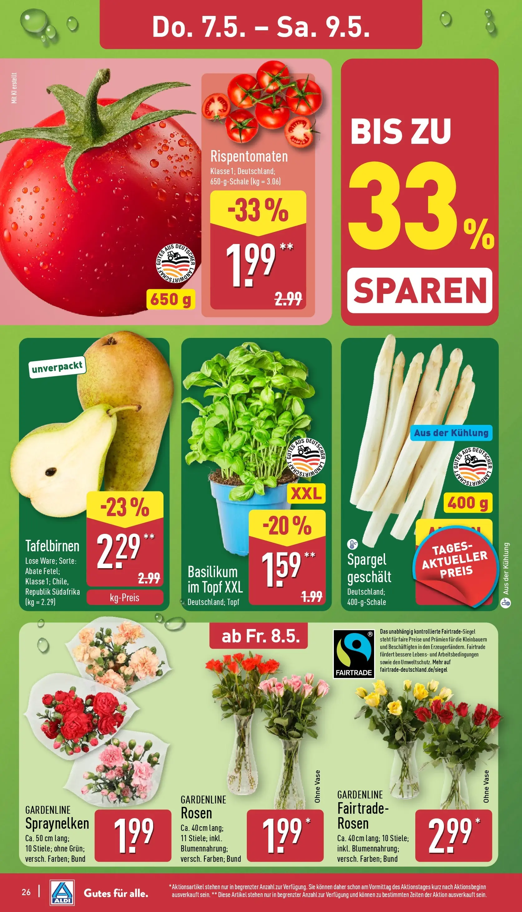 Aldi Wochenangebote (ab 04.05.2026) » Angebote Online | Seite: 27 | Produkte: Vase, Spargel