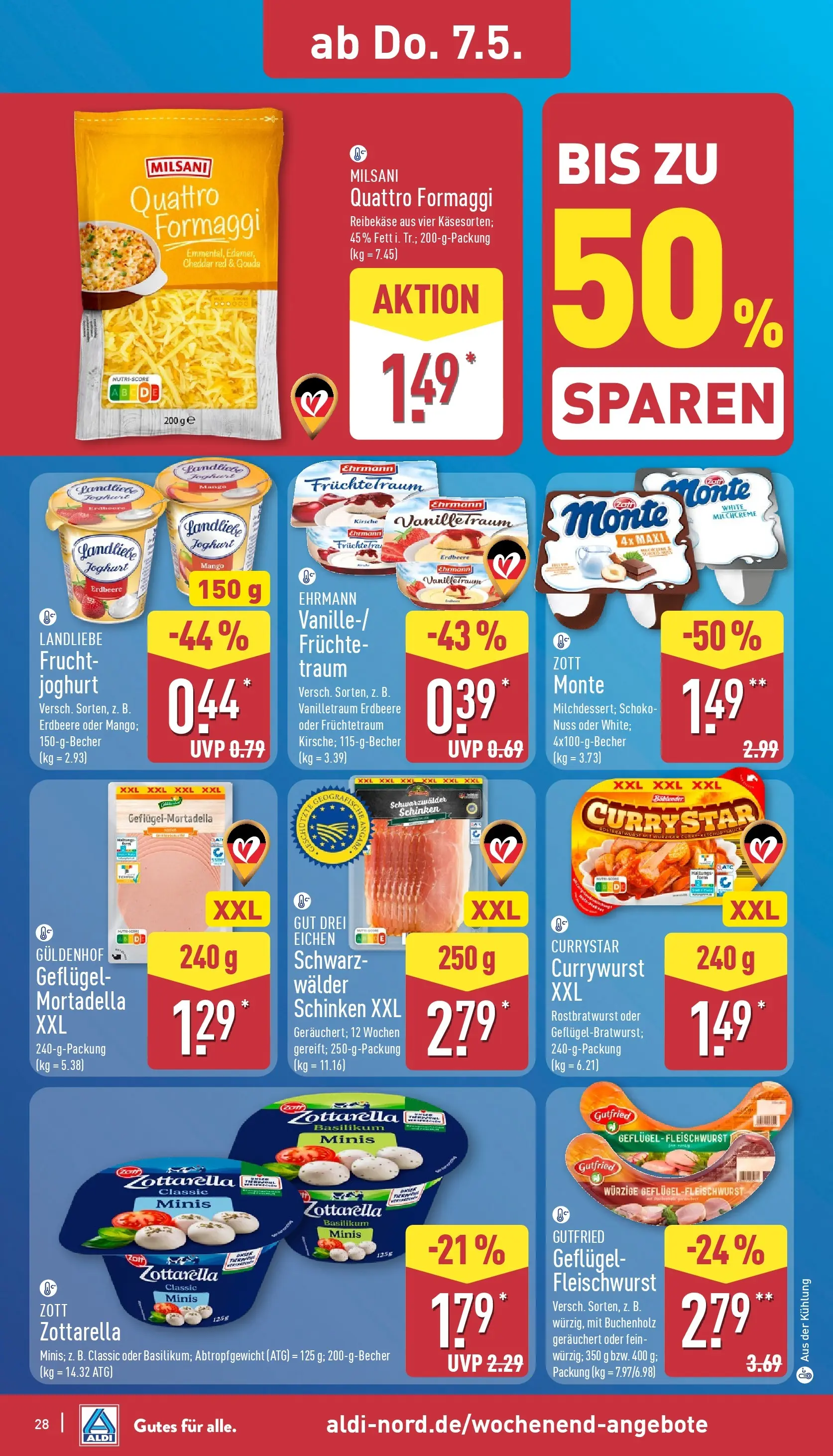 Aldi Wochenangebote (ab 04.05.2026) » Angebote Online | Seite: 29 | Produkte: Joghurt, Gouda, Landliebe joghurt, Schinken