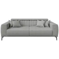 3-Sitzer-Sofa in Webstoff Grau