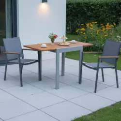 Balkon Naturfarben Akazie ausziehbar ca. 65x75x65cm