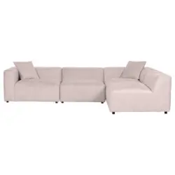 Ecksofa in Chenille Rosa 317/239 cm