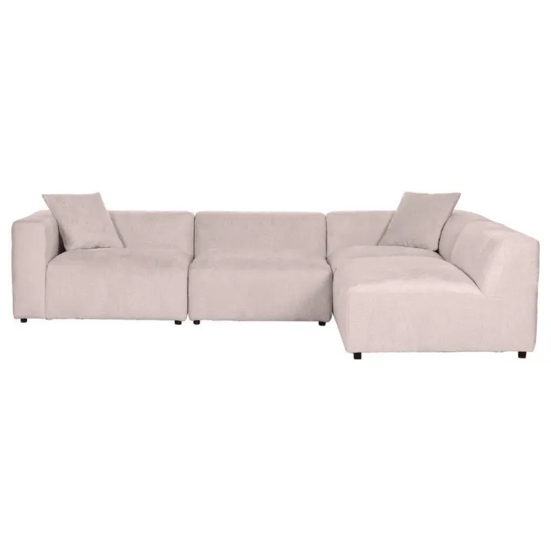 Ecksofa in Chenille Rosa 317/239 cm