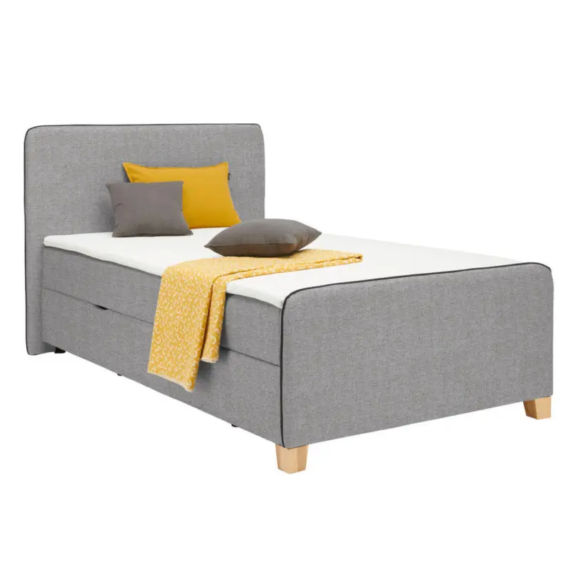 Boxbett 120/200 cm in Grau