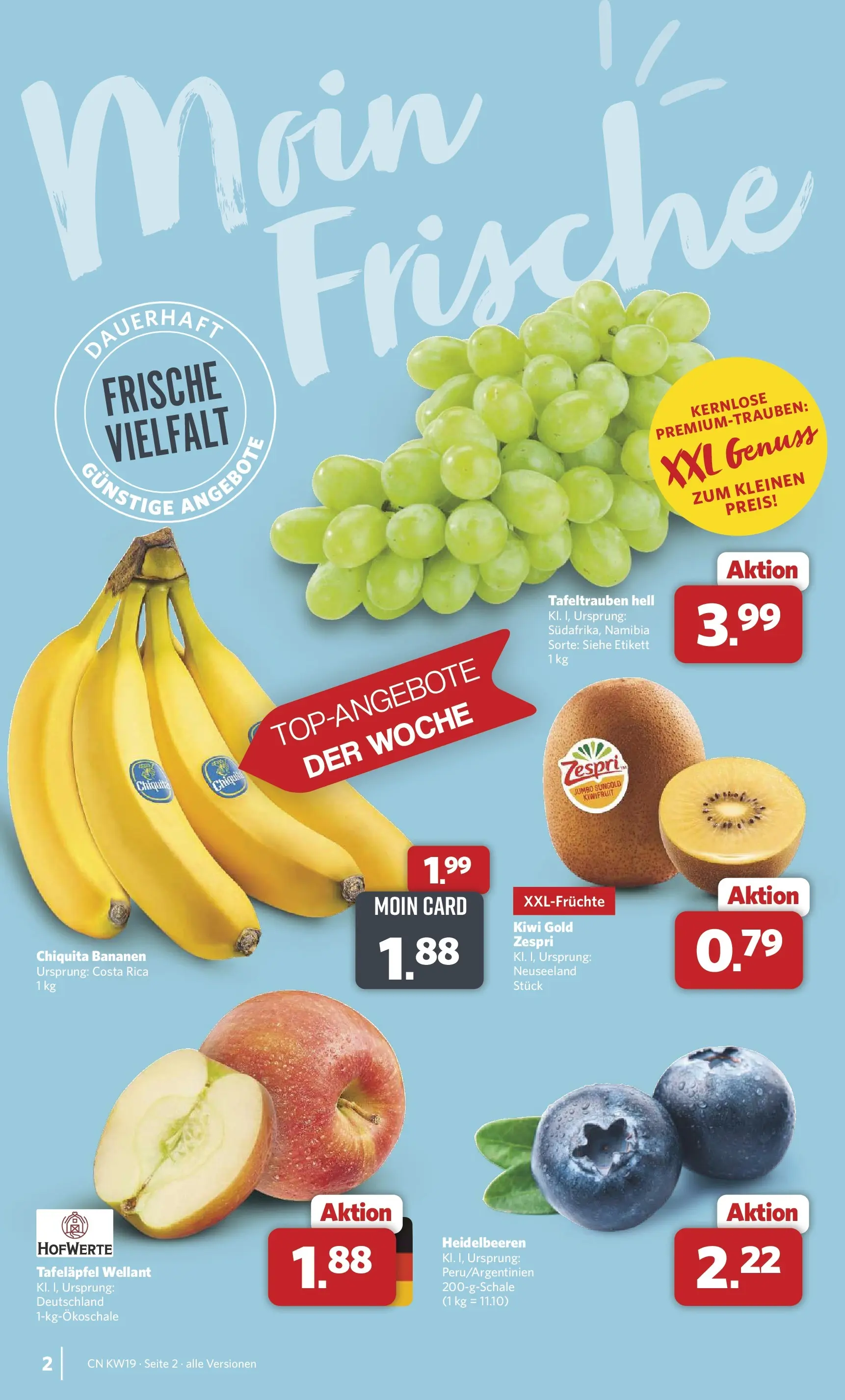 Combi Unsere Wochenangebote (ab 04.05.2026) zum Blättern | Seite: 2 | Produkte: Bananen, Heidelbeeren, Kiwi