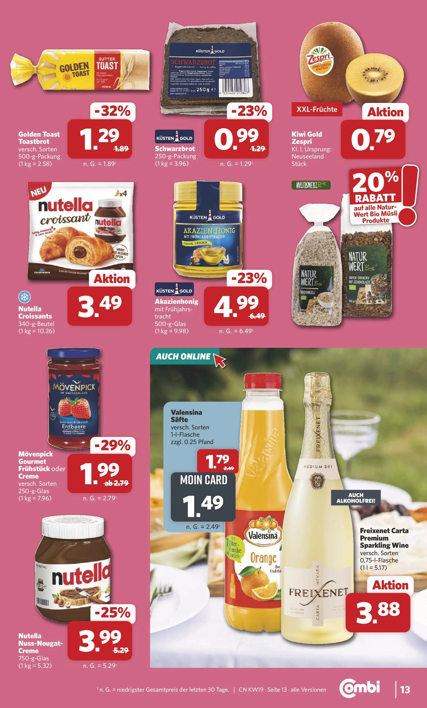 Combi Unsere Wochenangebote (ab 04.05.2026) zum Blättern | Seite: 13 | Produkte: Toast, Creme, Nutella, Valensina