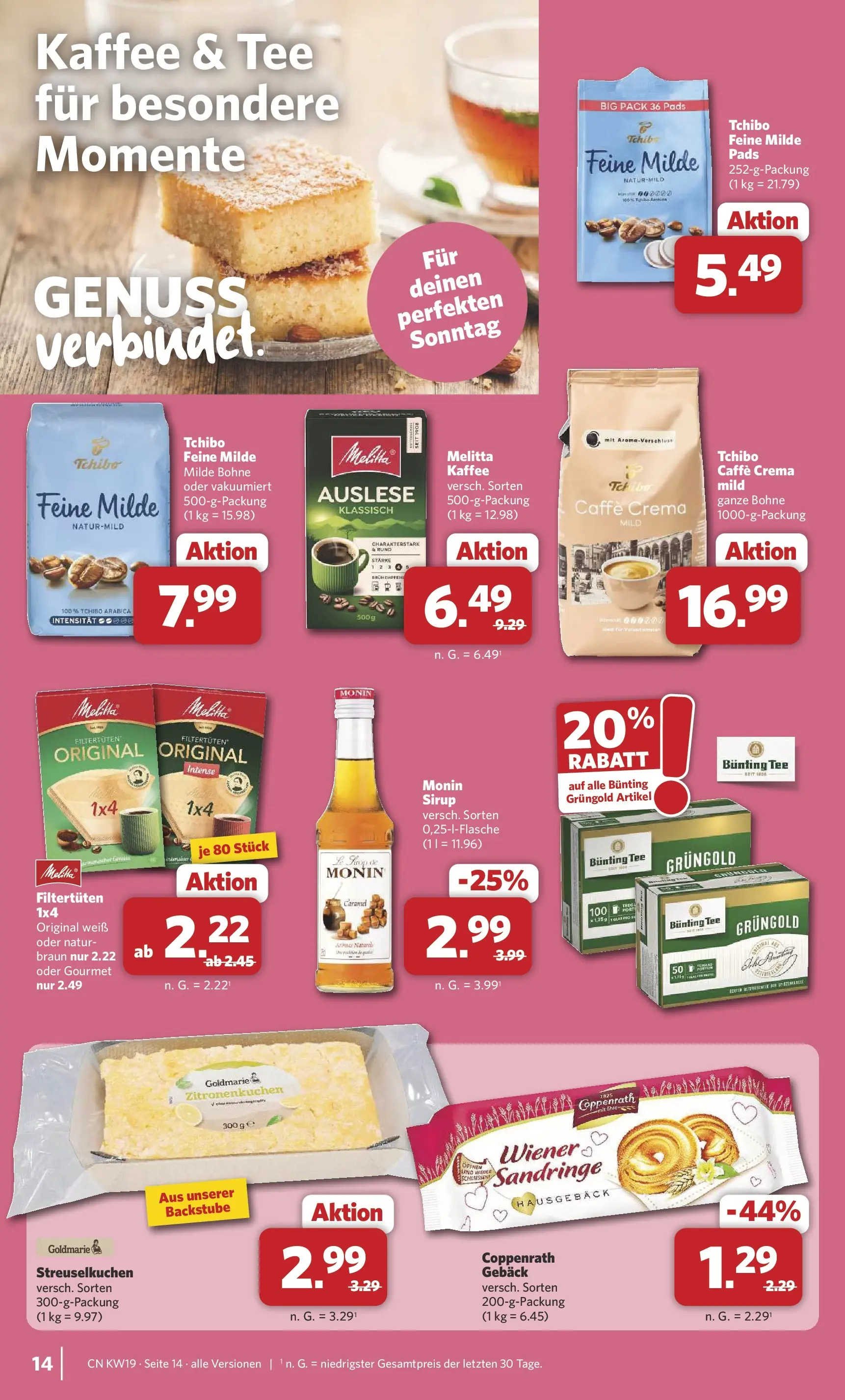 Combi Unsere Wochenangebote (ab 04.05.2026) zum Blättern | Seite: 14 | Produkte: Melitta, Kaffee, Sirup, Tee