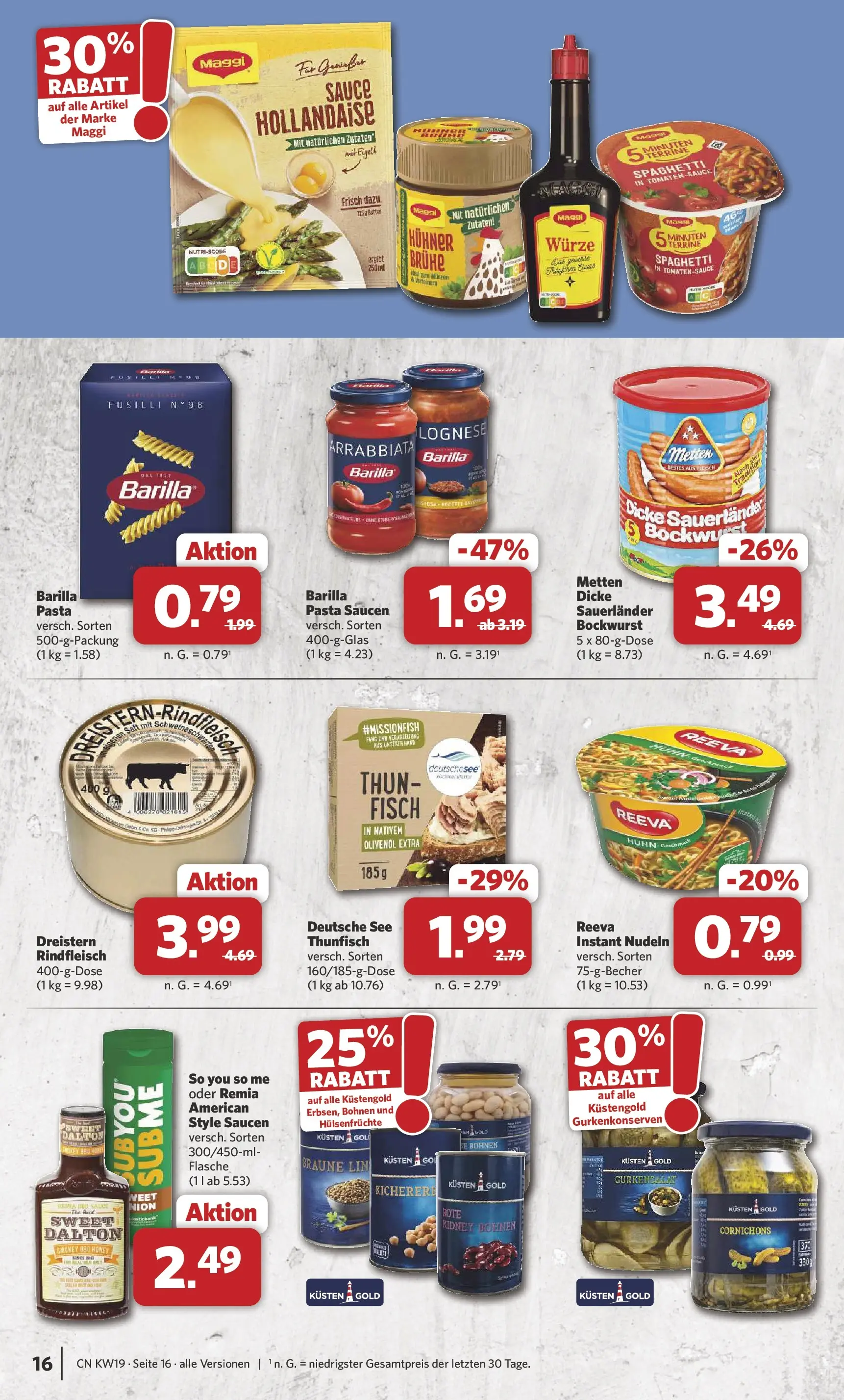 Combi Unsere Wochenangebote (ab 04.05.2026) zum Blättern | Seite: 16 | Produkte: Bockwurst, Tomaten, Pasta, Rindfleisch