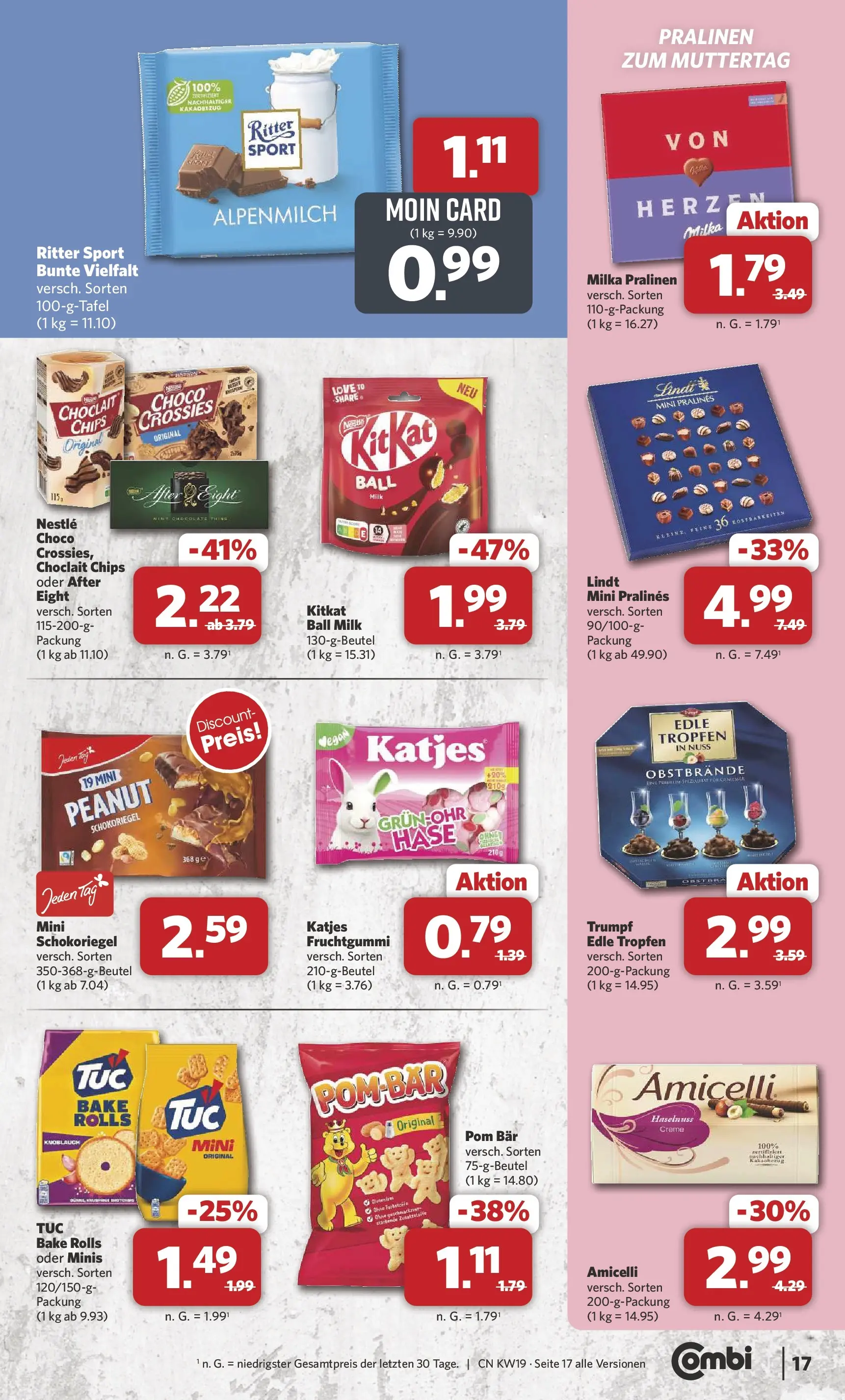 Combi Unsere Wochenangebote (ab 04.05.2026) zum Blättern | Seite: 17 | Produkte: Ritter sport, Katjes, Milka, Knoblauch