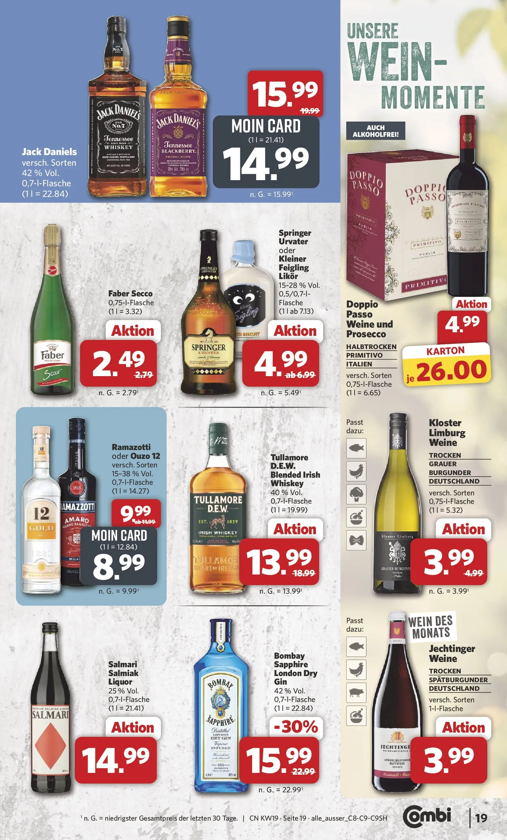 Combi Unsere Wochenangebote (ab 04.05.2026) zum Blättern | Seite: 19 | Produkte: Ouzo 12, Ouzo, Rotwein, Wein