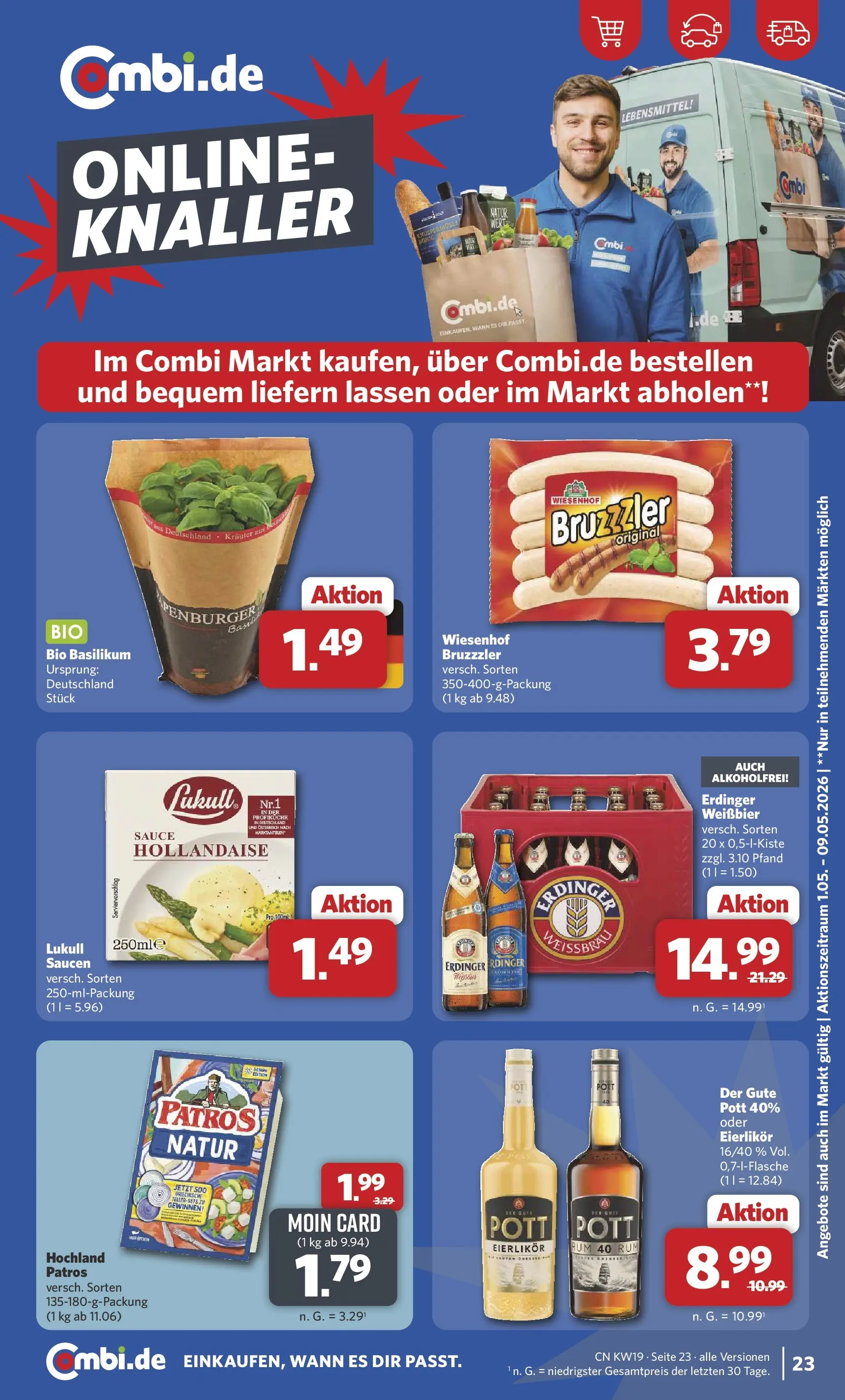 Combi Unsere Wochenangebote (ab 04.05.2026) zum Blättern | Seite: 23 | Produkte: Erdinger, Weißbier, Rum, Patros
