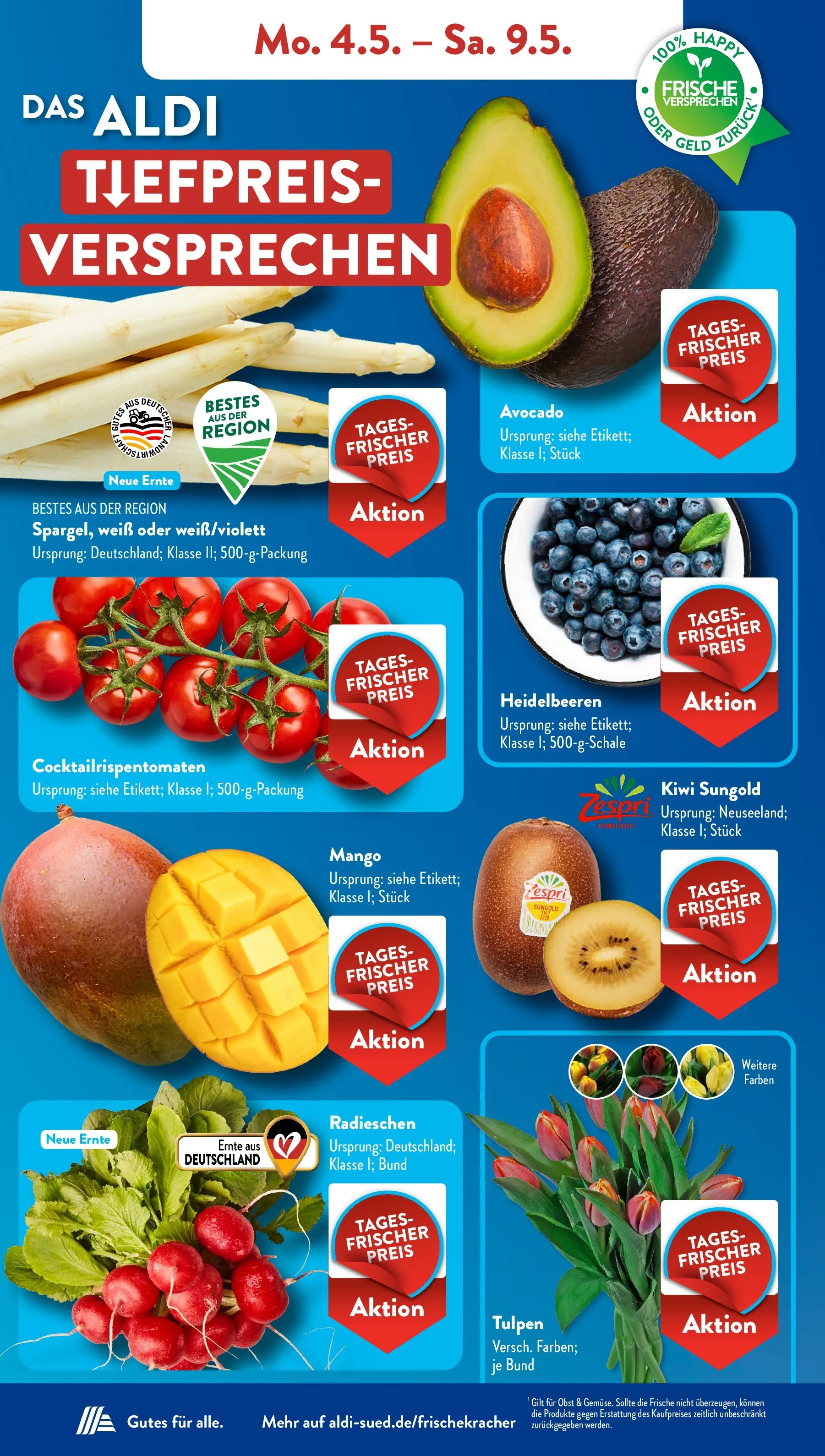 Aldi Süd - Aldi Süd: Wochenangebote (ab 03.05.2026) zum Blättern | Seite: 4 | Produkte: Heidelbeeren, Avocado, Mango, Kiwi