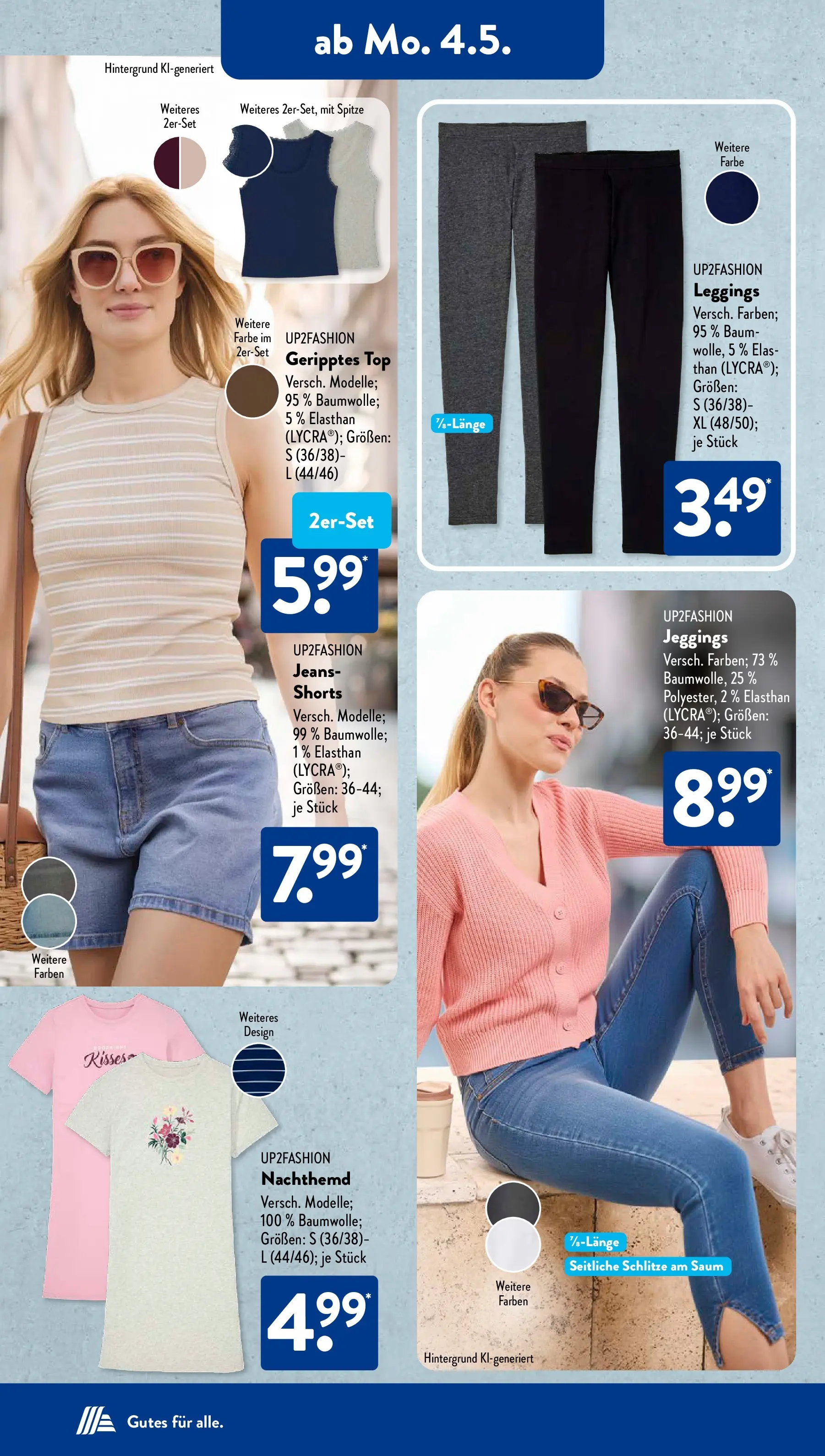 Aldi Süd - Aldi Süd: Wochenangebote (ab 03.05.2026) zum Blättern | Seite: 14 | Produkte: Top, Up2fashion, Leggings, Jeans