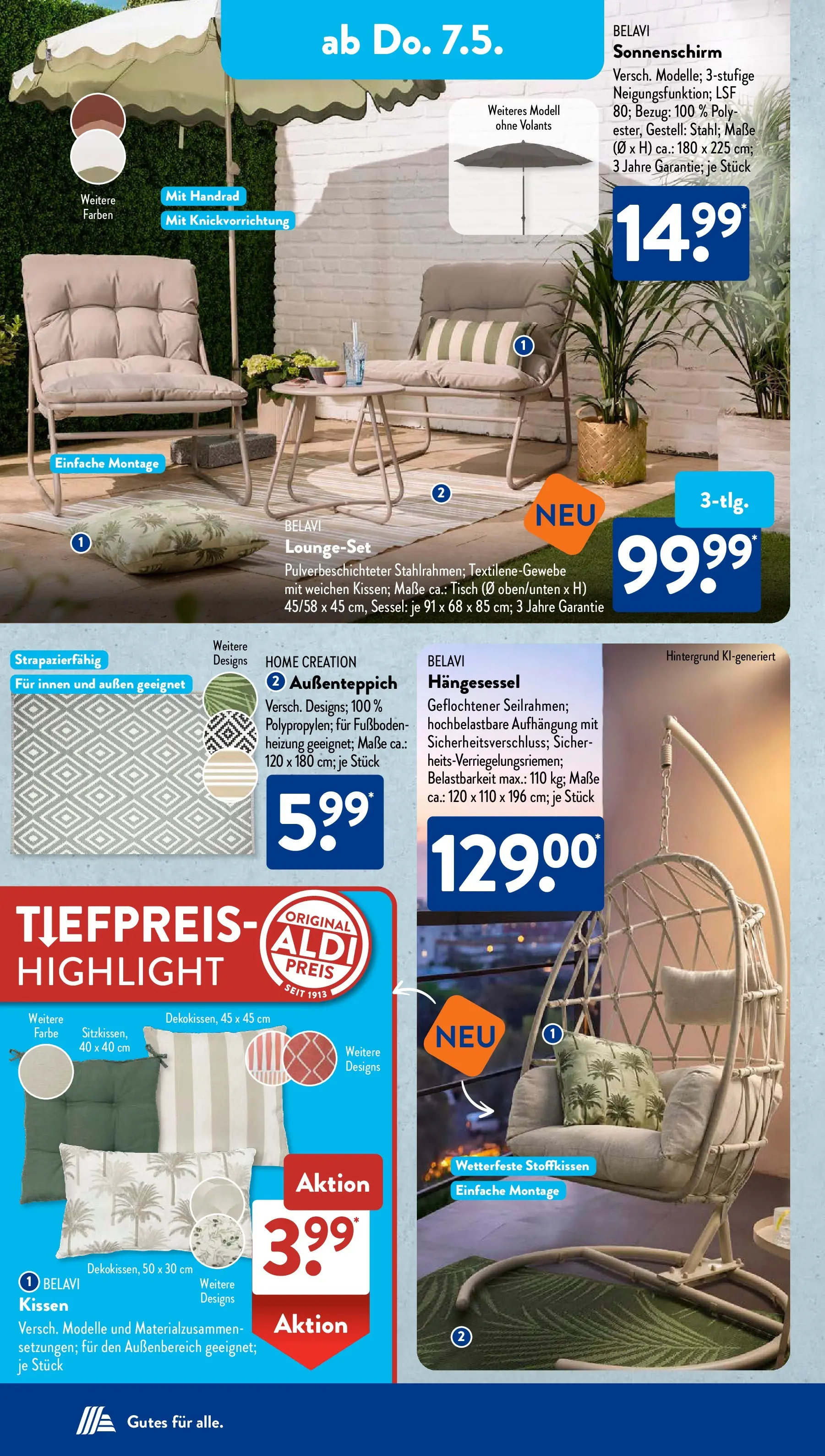 Aldi Süd - Aldi Süd: Wochenangebote (ab 03.05.2026) zum Blättern | Seite: 16 | Produkte: Belavi, Kissen, Sessel, Home creation