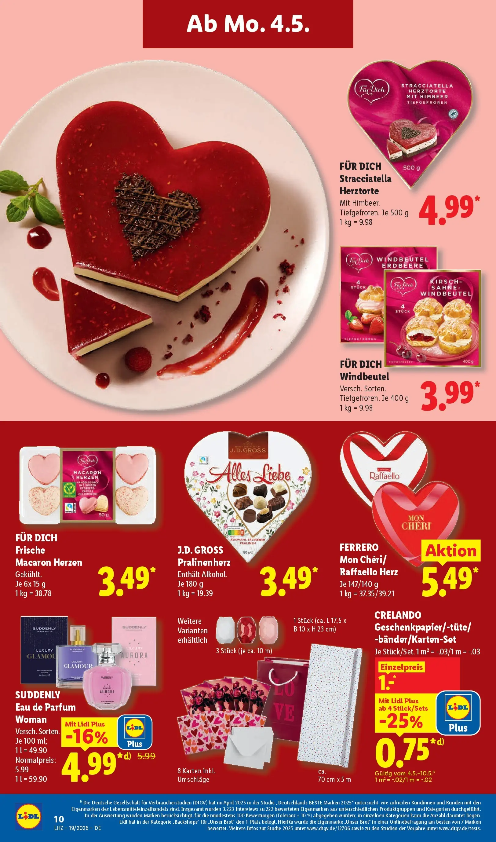 Lidl Prospekt Emlichheim (ab 04.05.2026) zum Blättern » Angebote | Seite: 20 | Produkte: Raffaello, Parfüm, Eau de Parfum, Brot