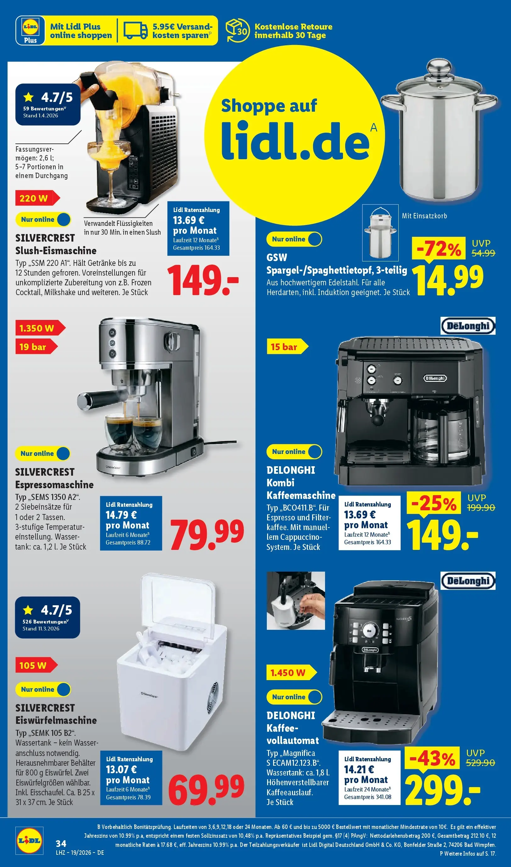 Lidl Prospekt Künzell (ab 04.05.2026) zum Blättern » Angebote | Seite: 26 | Produkte: Kaffeemaschine, Kaffee, Bad, Wasser