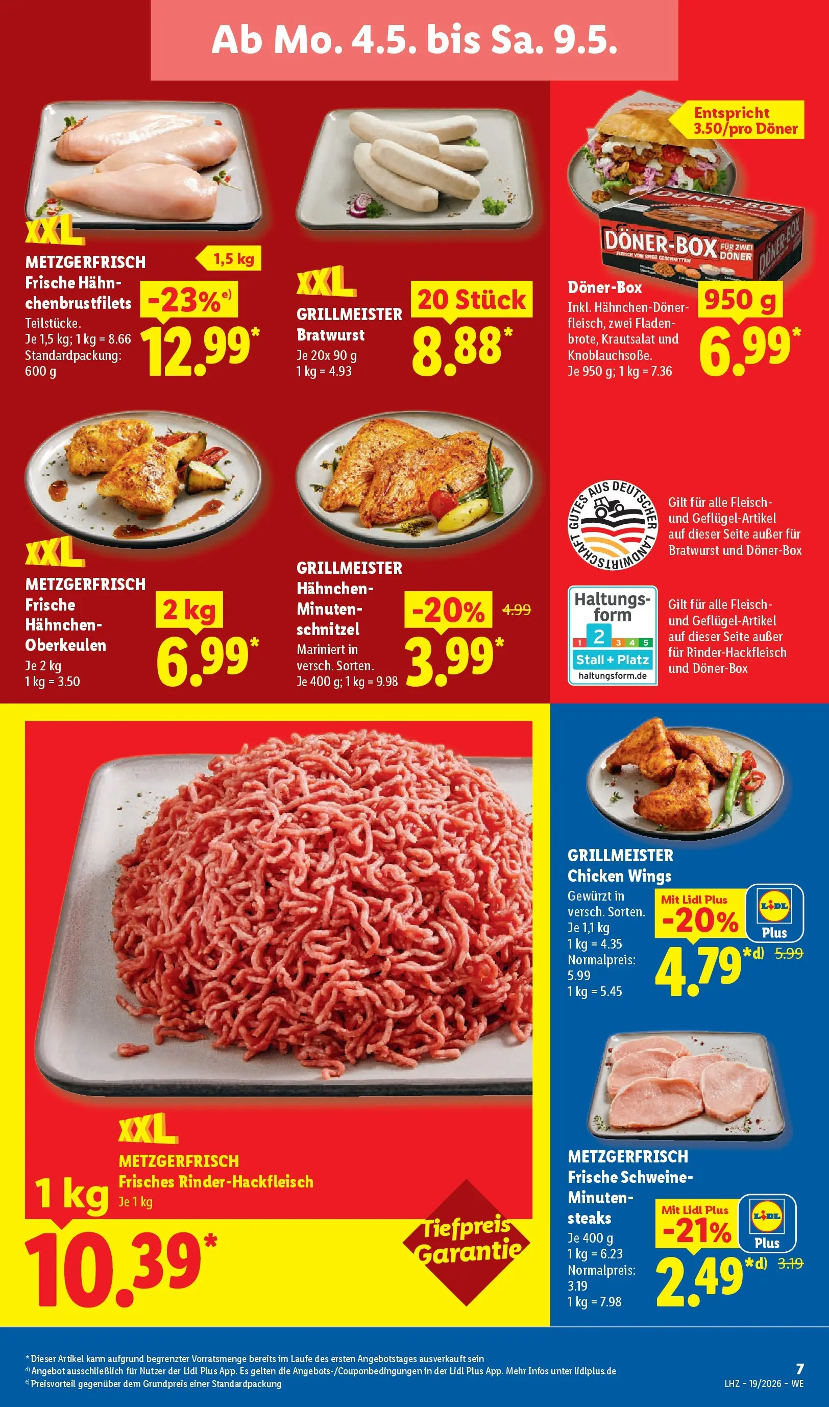 Lidl Prospekt Künzell (ab 04.05.2026) zum Blättern » Angebote | Seite: 27 | Produkte: Hahnchen, Bratwurst, Schnitzel, Fleisch