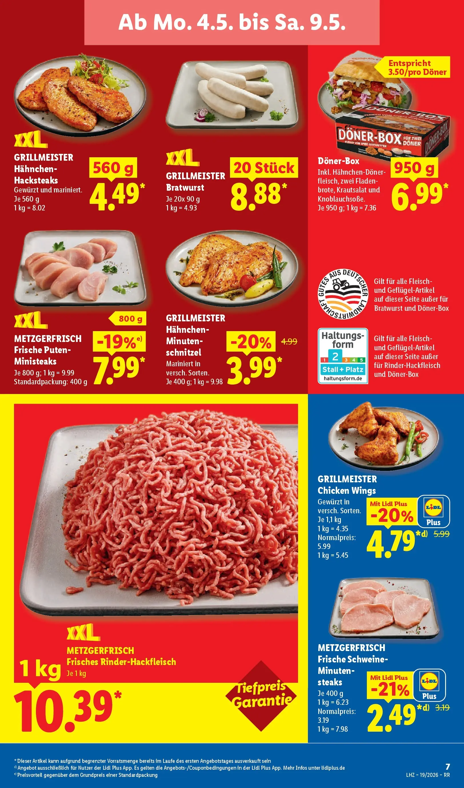 Lidl Prospekt Zülpich (ab 04.05.2026) zum Blättern » Angebote | Seite: 27 | Produkte: Hahnchen, Bratwurst, Schnitzel, Fleisch