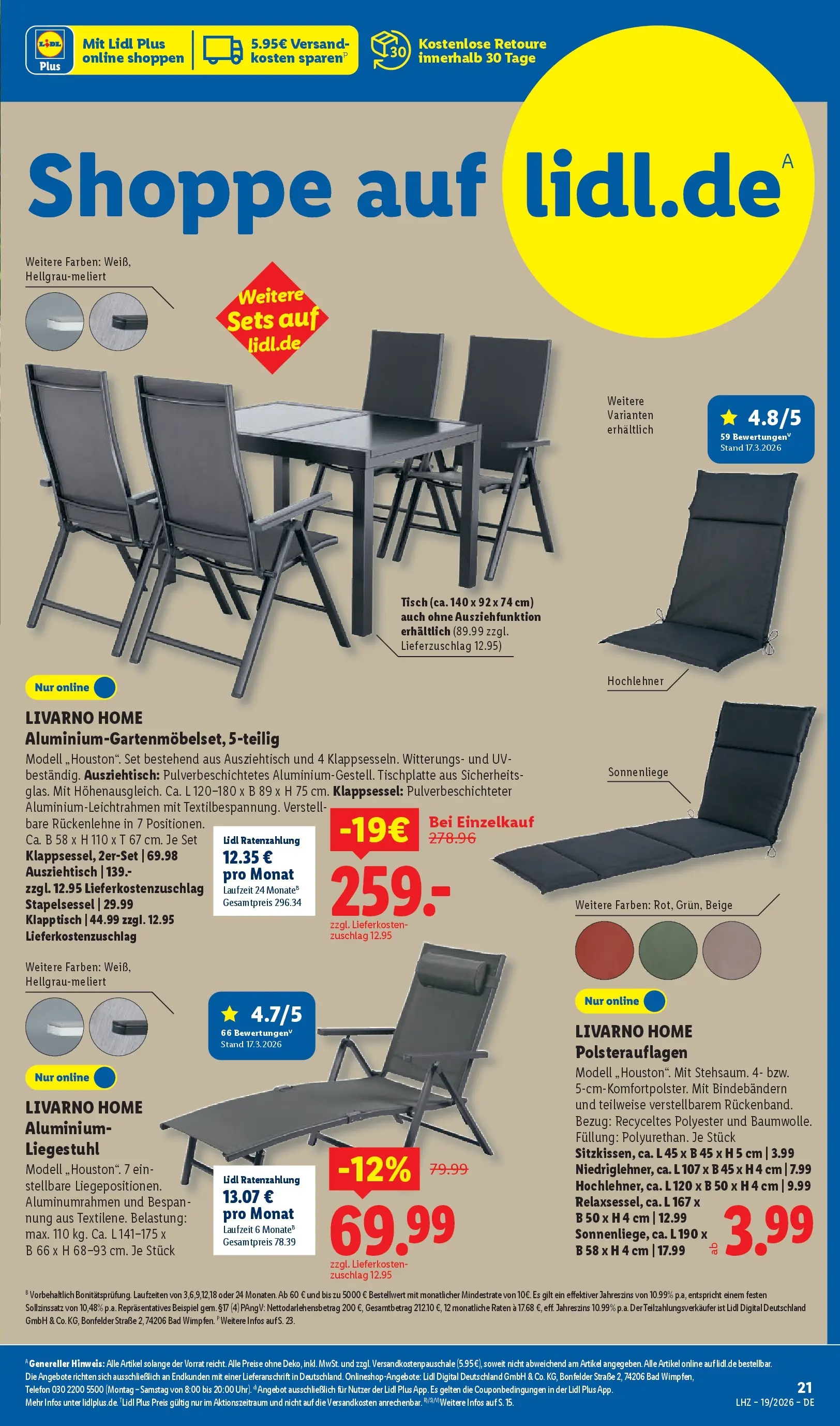 Lidl Prospekt Künzell (ab 04.05.2026) zum Blättern » Angebote | Seite: 39 | Produkte: Liegestuhl, Tisch, Bad, Telefon