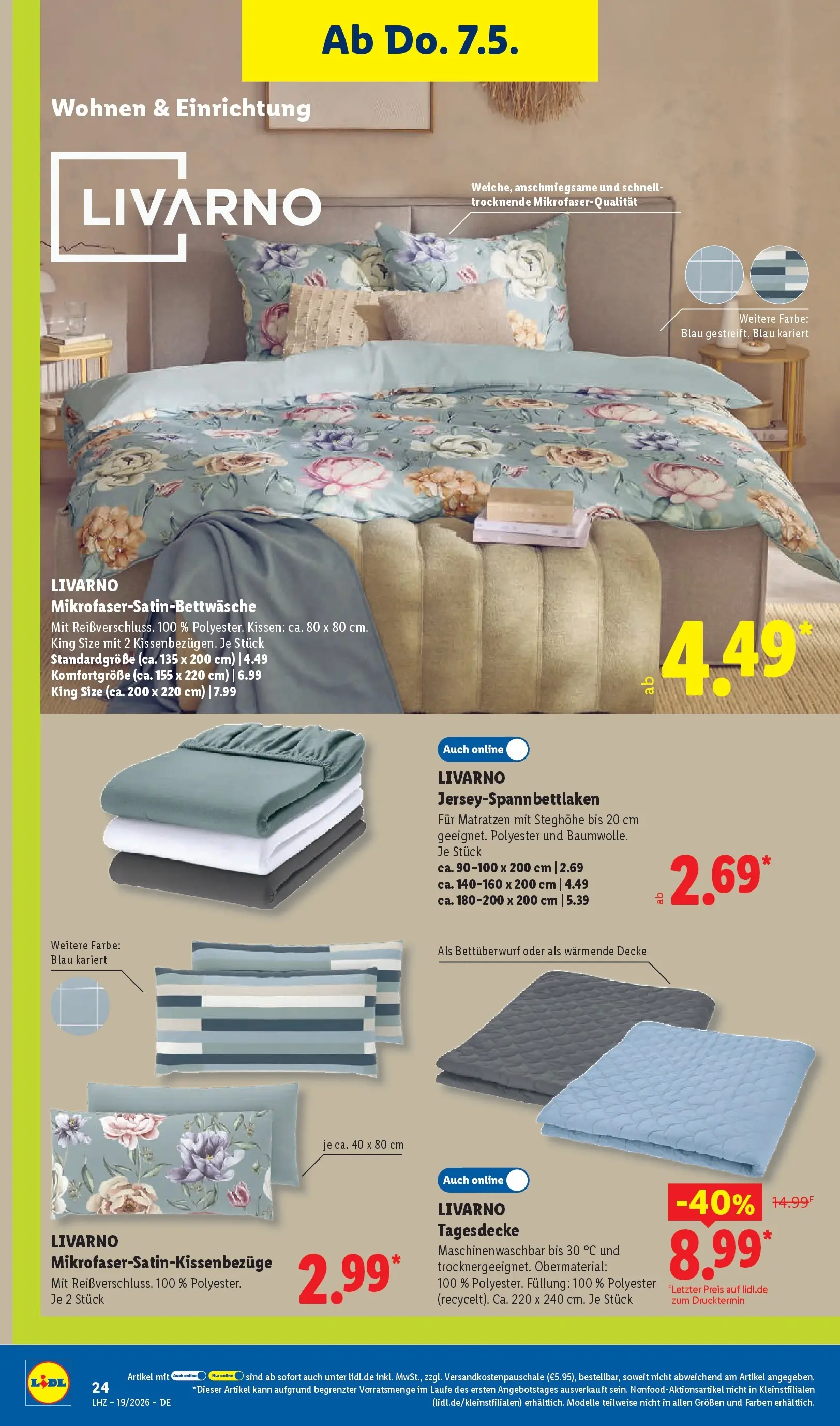 Lidl Prospekt Künzell (ab 04.05.2026) zum Blättern » Angebote | Seite: 42 | Produkte: Kissen, Decke, Tagesdecke