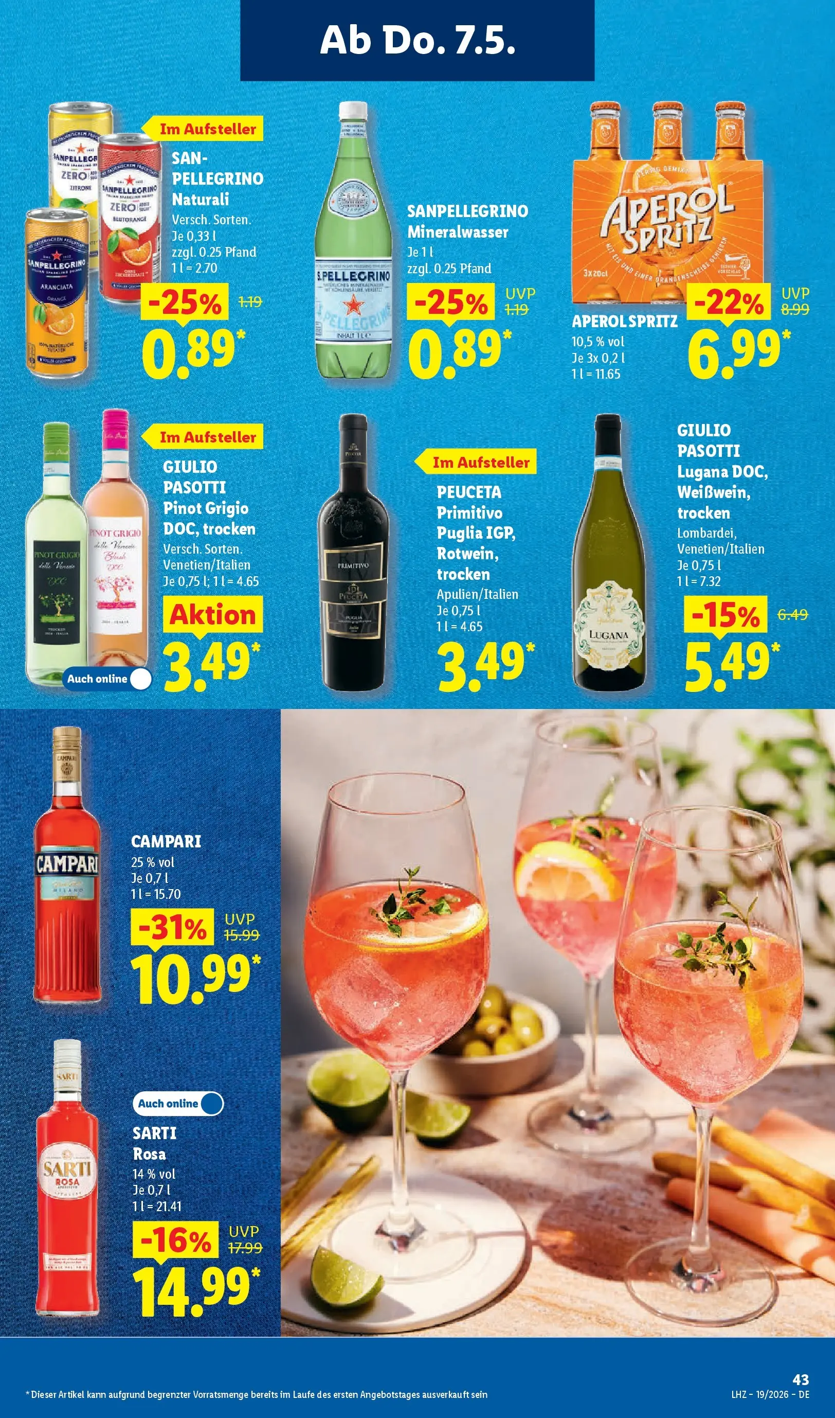 Lidl Prospekt Emlichheim (ab 04.05.2026) zum Blättern » Angebote | Seite: 61 | Produkte: Campari, Zitrone, Aperol, Eis