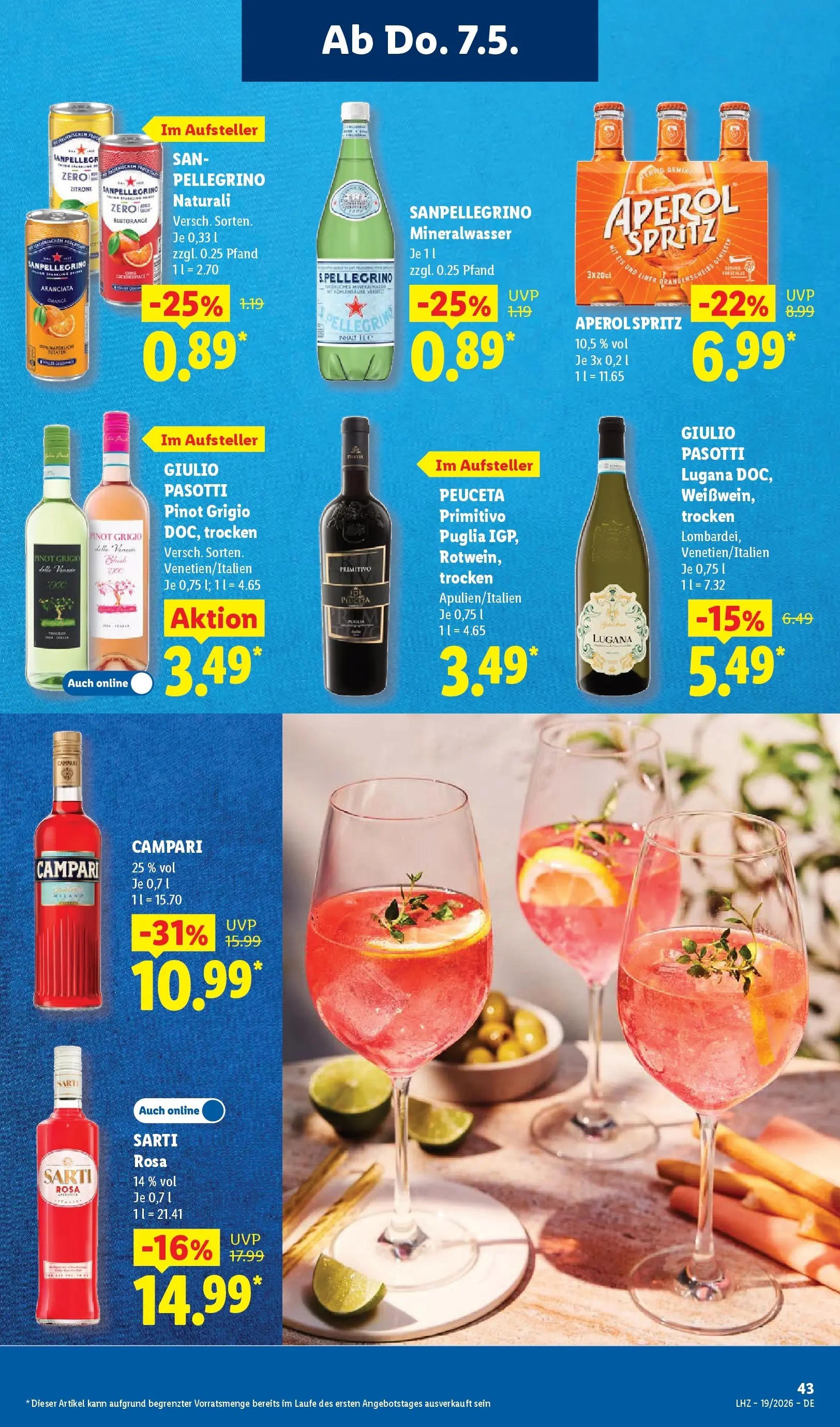 Lidl Prospekt Künzell (ab 04.05.2026) zum Blättern » Angebote | Seite: 57 | Produkte: Campari, Mineralwasser, Aperol
