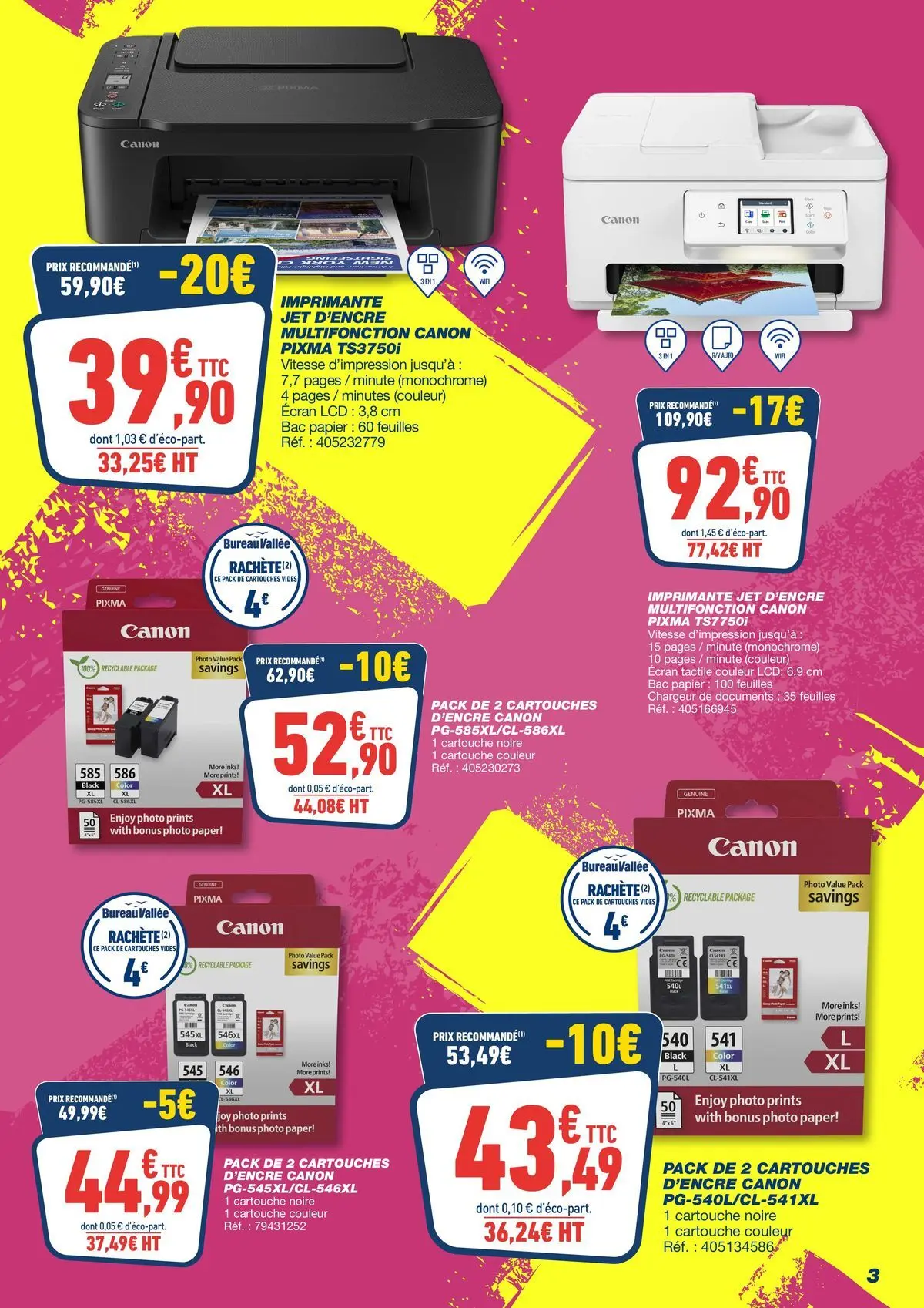 Bureau Vallée - Nos prix bas font bonne impression à partir du 03/05/2026 - promo en ligne | Page: 3 | Produits: Imprimante, Cartouches d'encre Canon, Cartouche