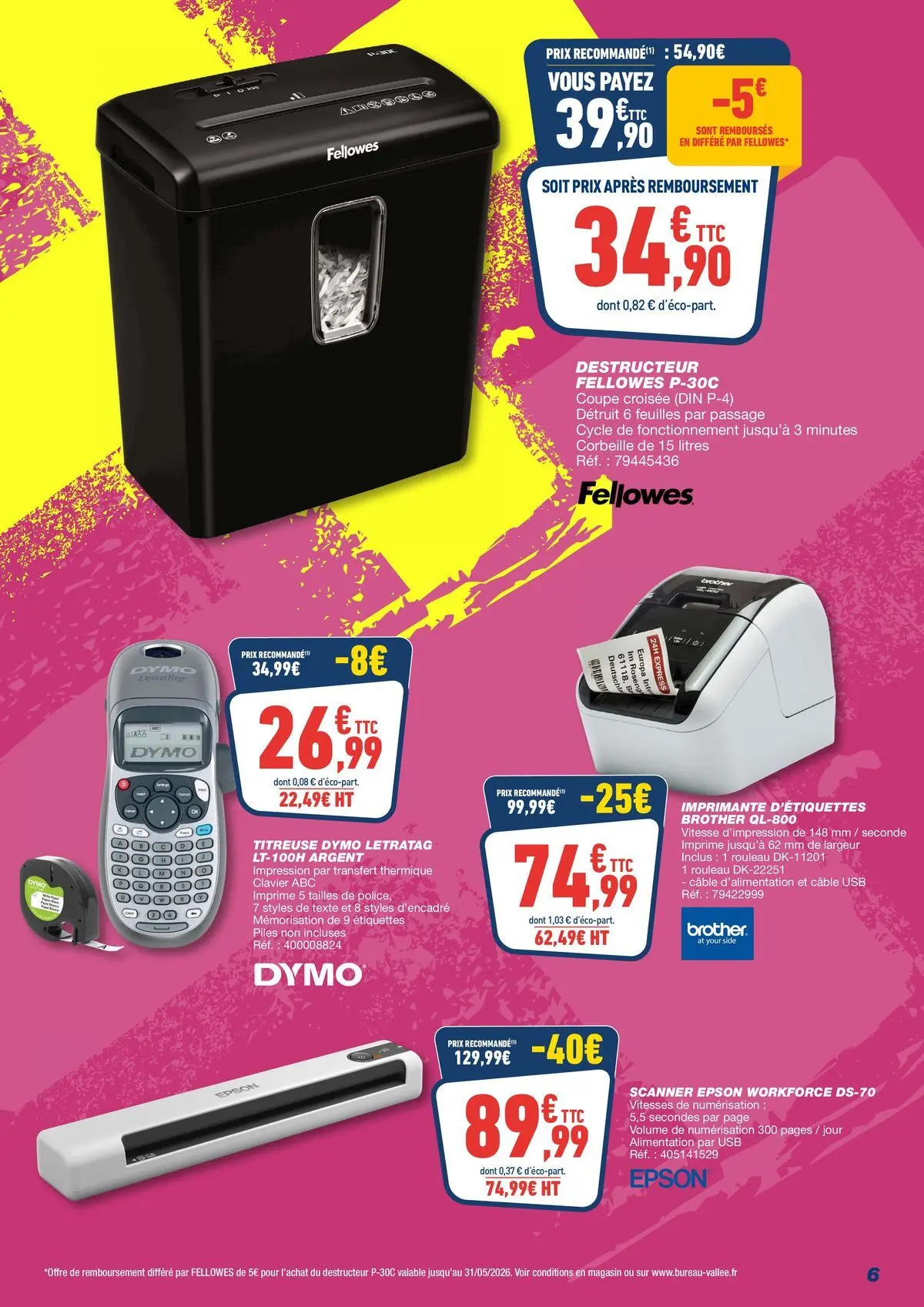 Bureau Vallée - Nos prix bas font bonne impression à partir du 03/05/2026 - promo en ligne | Page: 6 | Produits: Imprimante, Câble, Rouleau, Scanner