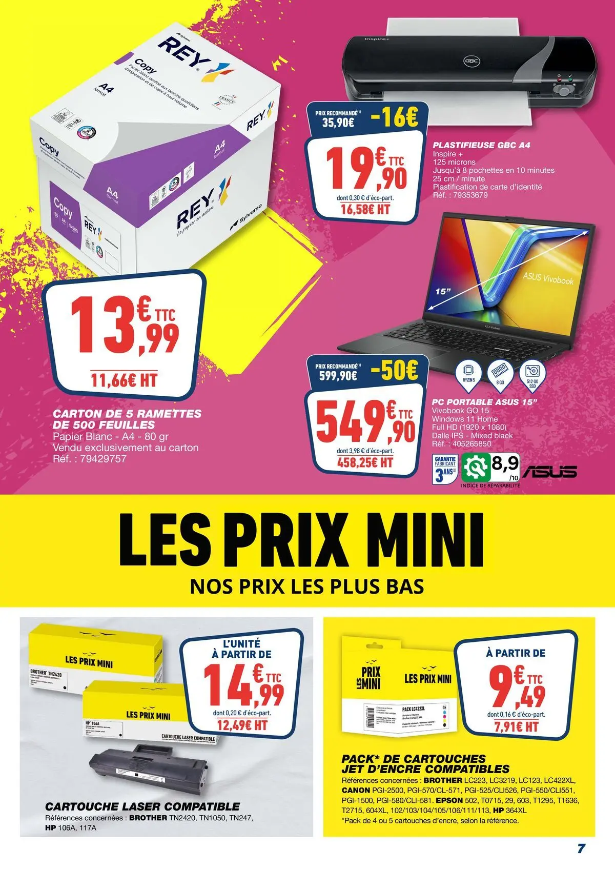 Bureau Vallée - Nos prix bas font bonne impression à partir du 03/05/2026 - promo en ligne | Page: 7 | Produits: PC, Plastifieuse, Cartouche, Papier blanc
