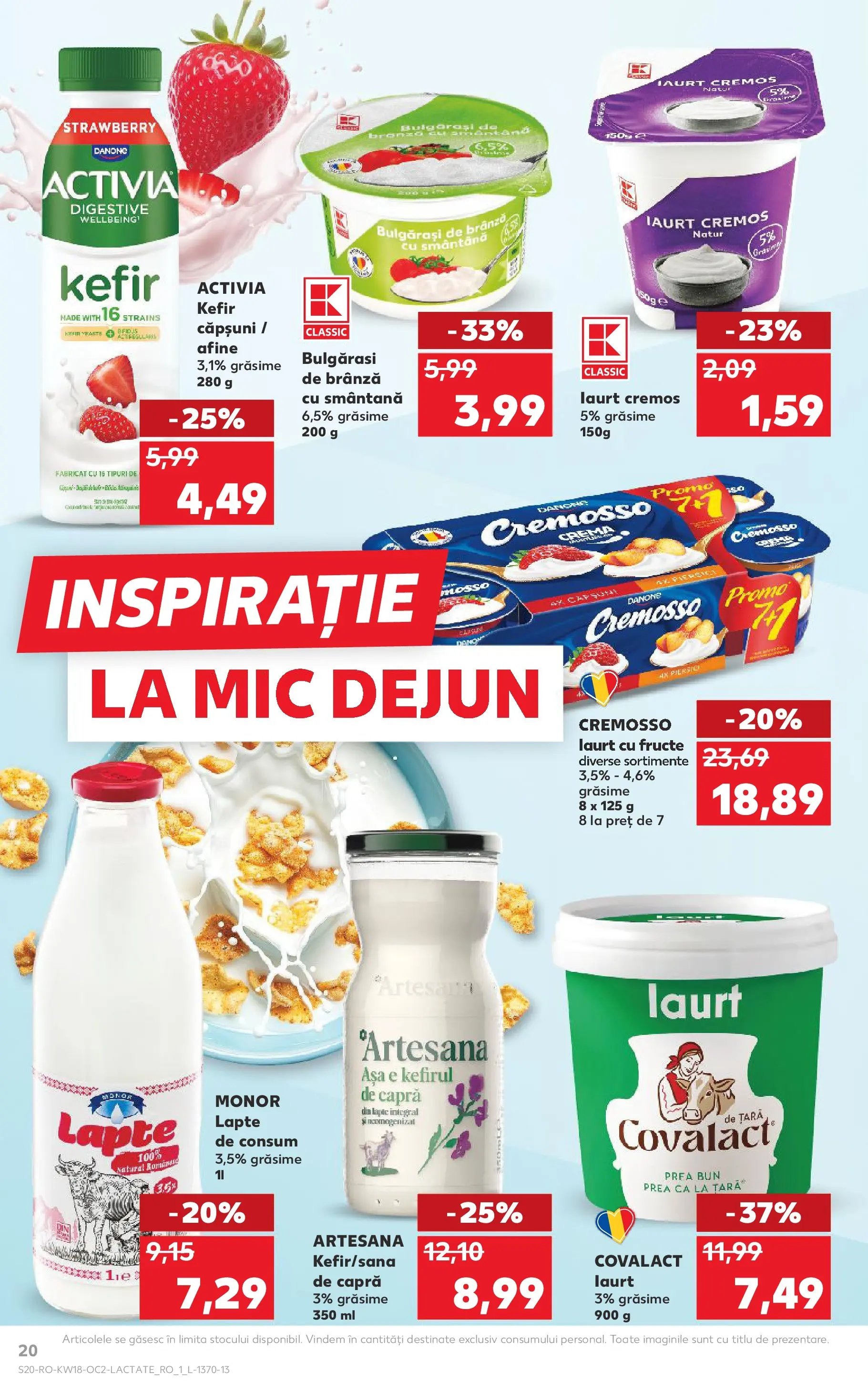 Kaufland Codlea 29.04.2026 - Revista si Oferta | Pagină: 20 | Produse: Lapte, Brânză, Cremă, Căpșuni